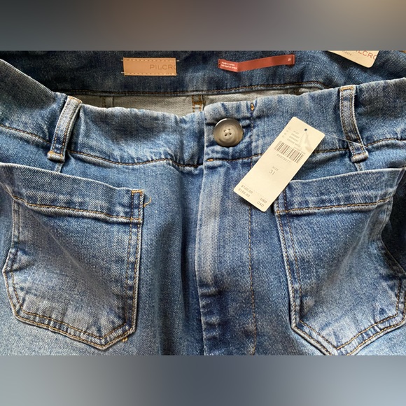 Anthropologie The Skipper Cropped Wide-Leg Jeans size 31 new with tag nwt blue - Picture 8 of 8